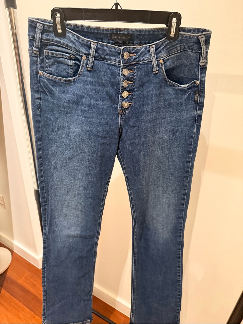 Silver Jeans Suki Slim Boot-Cut Button-Fly Medium Blue Jeans
